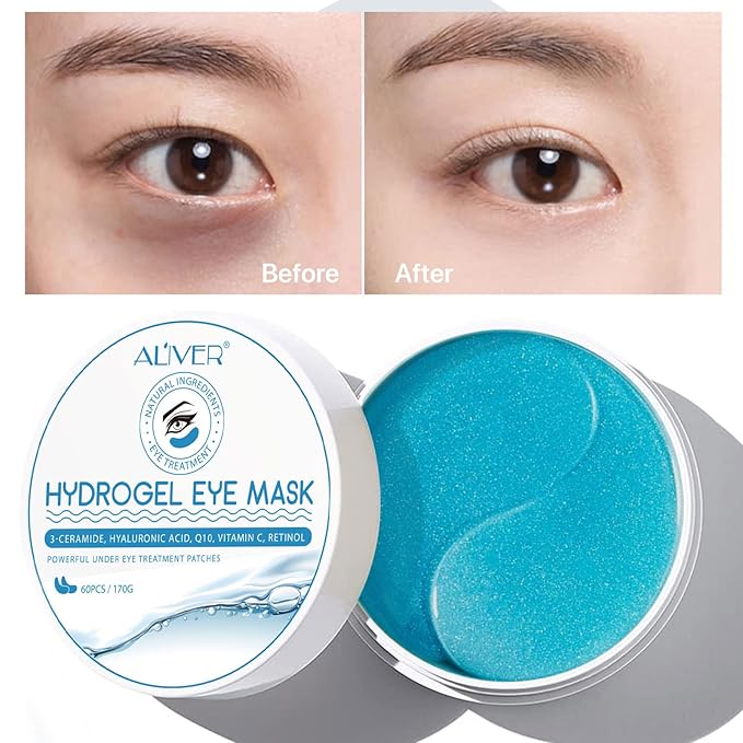 Hydrogel Eye Patches,Hydrogel Under Eye Masks for Dark Circles,Anti Wrinkle Treatment,Under Eye Gel Pads,Eye Mask for Puffy Eyes, Skincare,Hydrating | 60 Pieces/30 Pairs-GlimoraGlow