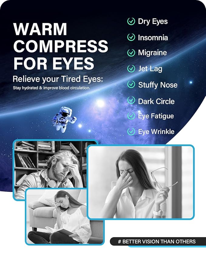 21 Packs Double Earloops Steam Eye Masks for Dry Eyes, Graphene Warm Eye Mask, Heated Eye Mask Reduce Puffiness & Dark Circles, Soothe Tired Eyes for Travel Essentials, Party Favors, Lavender-GlimoraGlow