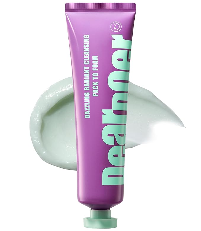 Dazzling Radiant Cleansing Pack to Foam – 3-in-1 Wash-Off Mask & Exfoliator & Cleanser w/Fresh Grape Extract & Niacinamide – Vitamin C and Resveratrol for Dry, Dull Skin (3.38 fl oz)-GlimoraGlow