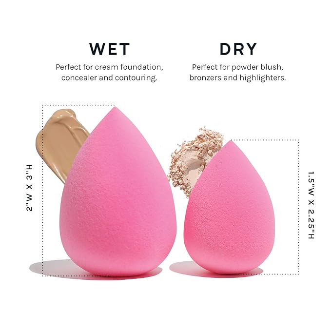 AOA Studio Collection makeup Sponge Set Latex Free and High-definition Set of 6 makeup Wonder blender For Powder Cream and Liquid, Super Soft Wonder Beauty Cosmetic-GlimoraGlow