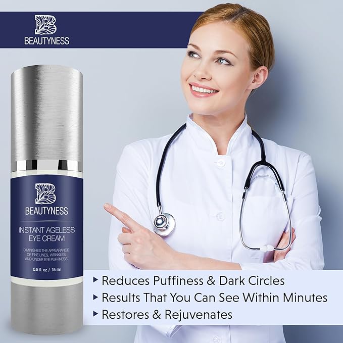 Instant Ageless Eye Cream – Anti Wrinkle Cream, Removes Under Eye Puffiness, Bags, Expression Lines, & Dark Circles. Powerfully Tighen & Lifts Sagging Skin. Disappears Before Your Eyes In Minutes.-GlimoraGlow