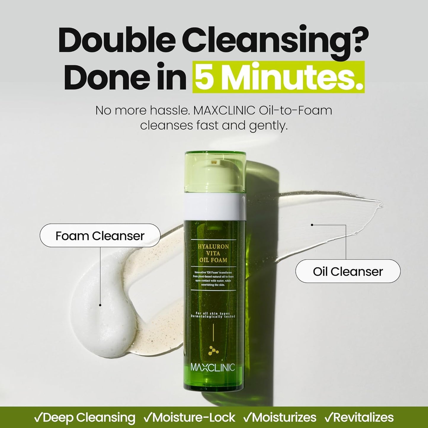 [K-Beauty] Hyaluron Vita Oil to Foam - All-in-One Korean Face Wash OilBased Foaming Facial Cleanser - Pore Minimizing & Blackhead Remover - Makeup Deep Cleansing Oil for Dry Skin (3.88 fl oz)-GlimoraGlow