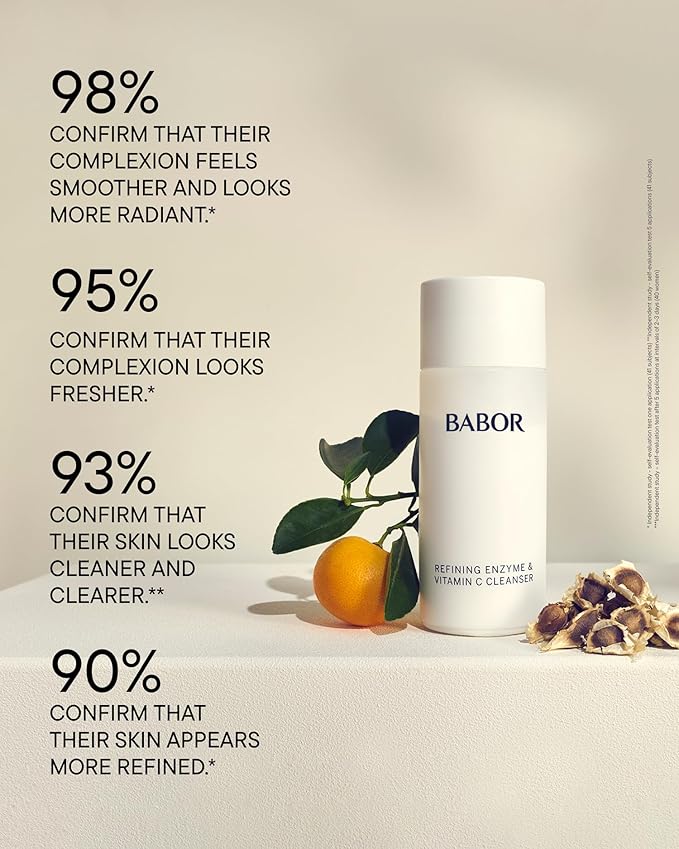 BABOR Refining Enzyme & Vitamin C Cleanser, Enzyme Powder Cleanser, Exfoliating Face Wash Polish, Gentle Facial Scrub to Brighten and Even Complexion-GlimoraGlow
