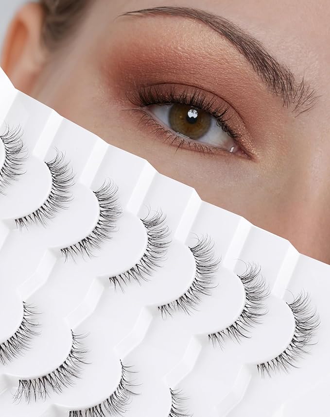 Natural Lashes Mink Natural Eyelashes False Eyelashes Natural Look False Lashes Wispy Eye Lashes Cat Eyelashes Fake Lashes KD292-GlimoraGlow