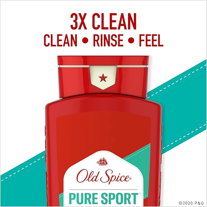 Old Spice Body Wash for Men, Pure Sport Scent, High Endurance, 33.4 fl oz (Pack of 4)-GlimoraGlow