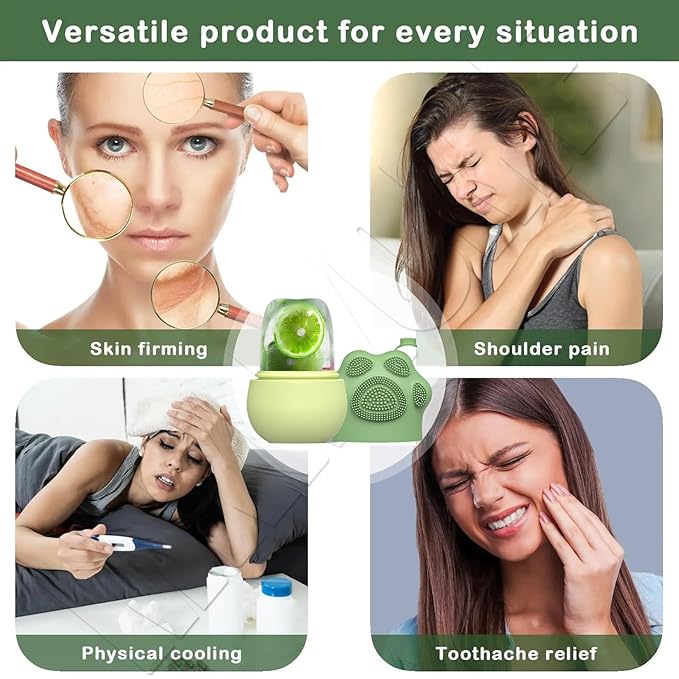 Ice Face Roller, Joyeee Silicone Ice Roller For Face and Eyes Puffiness Relief Reusable Face Ice Cubes Migraine Pain Relief Facial Ice Mold Skincare Tools Gifts for Women Beauty-GlimoraGlow