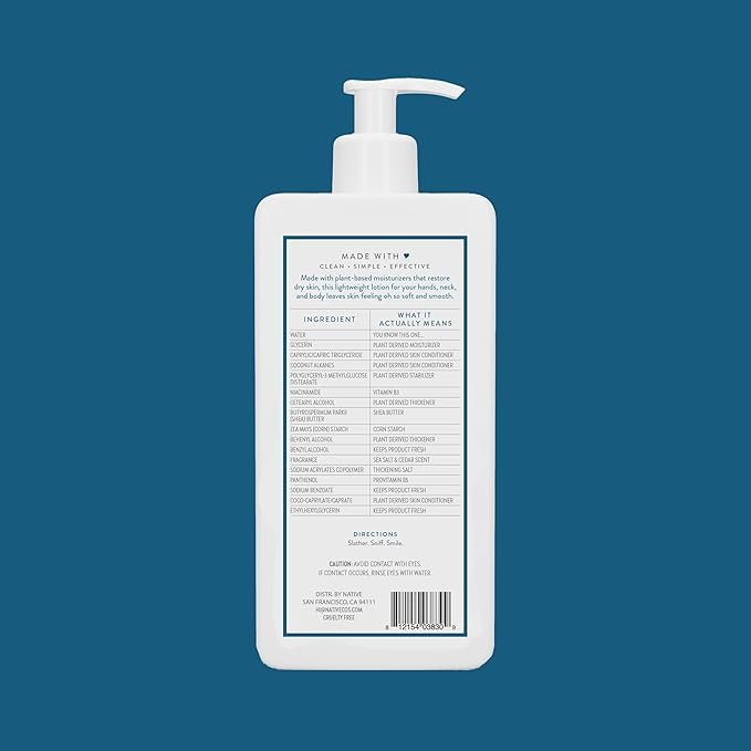 Native Body Lotion Contains Naturally Derived Plant-Based Moisturizers for Women and Men | Restores Dry Skin, Sea Salt & Cedar, 16.5 fl oz-GlimoraGlow