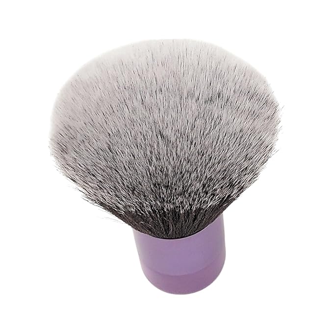 Luxurious and Large Ultra Soft Fluffy Powder Brush, Multipurpose Face, Body, Barber and Beauty Tool, with wooden base Soft Kabuki Brush by BevyGold (Violet)-GlimoraGlow