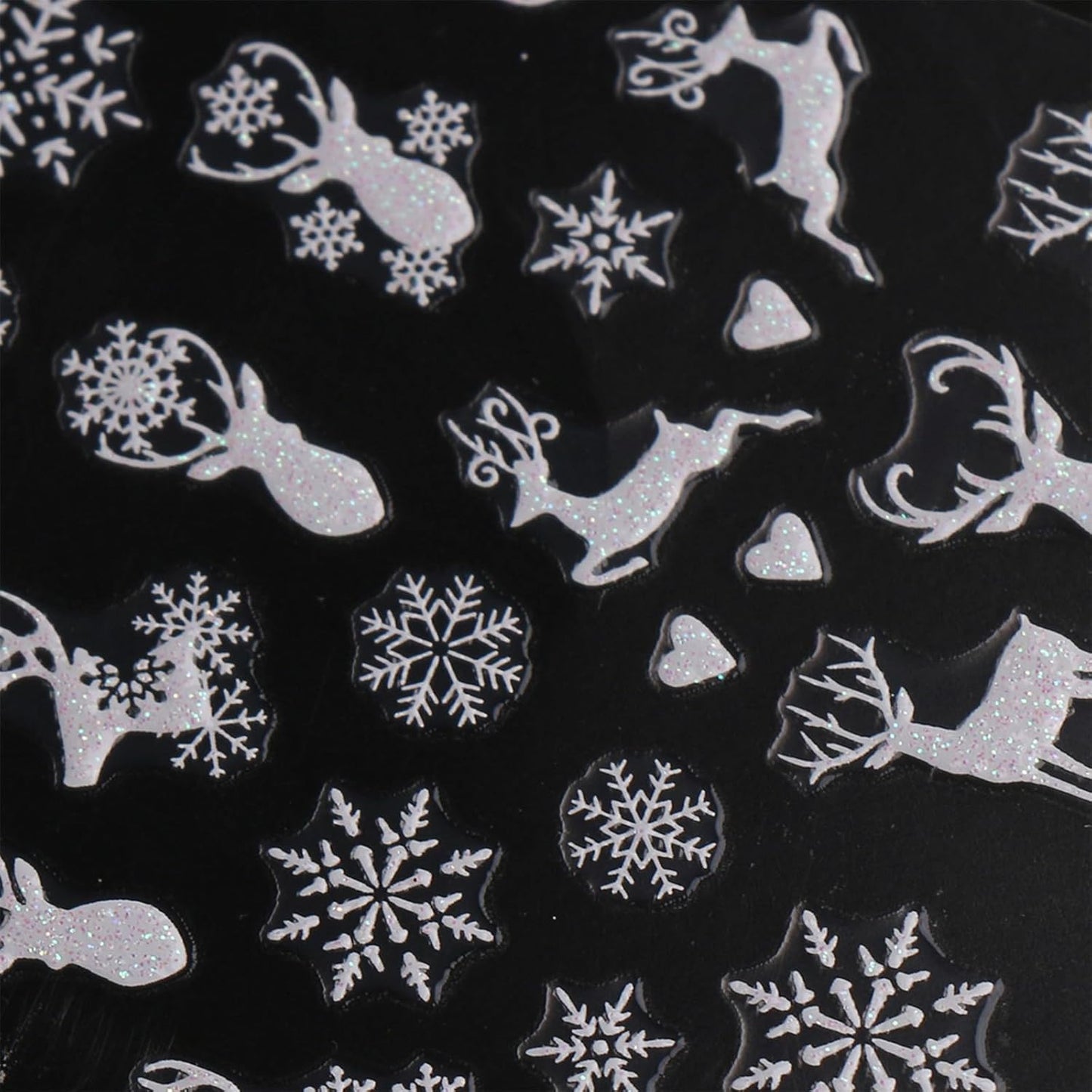 JMEOWIO 9 Sheets Christmas Glitter Nail Art Stickers Decals Self-Adhesive Snowflake Winter Holiday White Nail Supplies Nail Art Design Decoration Accessories-GlimoraGlow