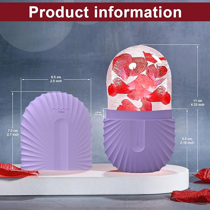 2Pcs Ice Face Roller, Reusable Silicone Mold Face Massage Eye Facial Beauty Skin Care Tools Apply Ice for Shrink Pores Anti Wrinkle Reduce Puffiness Improve Skin Elasticity, Seashell-GlimoraGlow