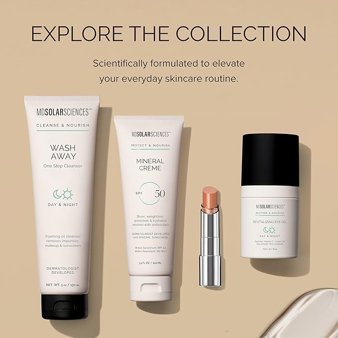 MDSolarSciences Mineral Crème Sunscreen SPF 50 | Water-Resistant, Broad Spectrum UV Protection | Zinc Oxide Formula with Antioxidants | No White Cast, Sheer Matte Finish for All Skin Types (3.4 Fl Oz)-GlimoraGlow