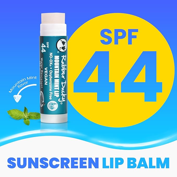 Rubber Ducky | Lip Sunscreen, Lip Balm with SPF 44, Waterproof Sunscreen Lip Balm | Vegan, Untinted, Mint Flavor, with Vitamin E | All Season - Broad Spectrum Sunscreen for Lips-GlimoraGlow