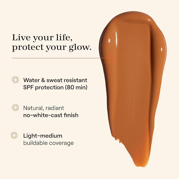 Live Tinted Hueguard Skin Tint SPF 50 - Tinted Mineral Sunscreen with Light-Medium Buildable Coverage With a Hydrating and Radiant Finish - Water and Sweat Resistant, 1.35 fl oz - Shade 05-GlimoraGlow
