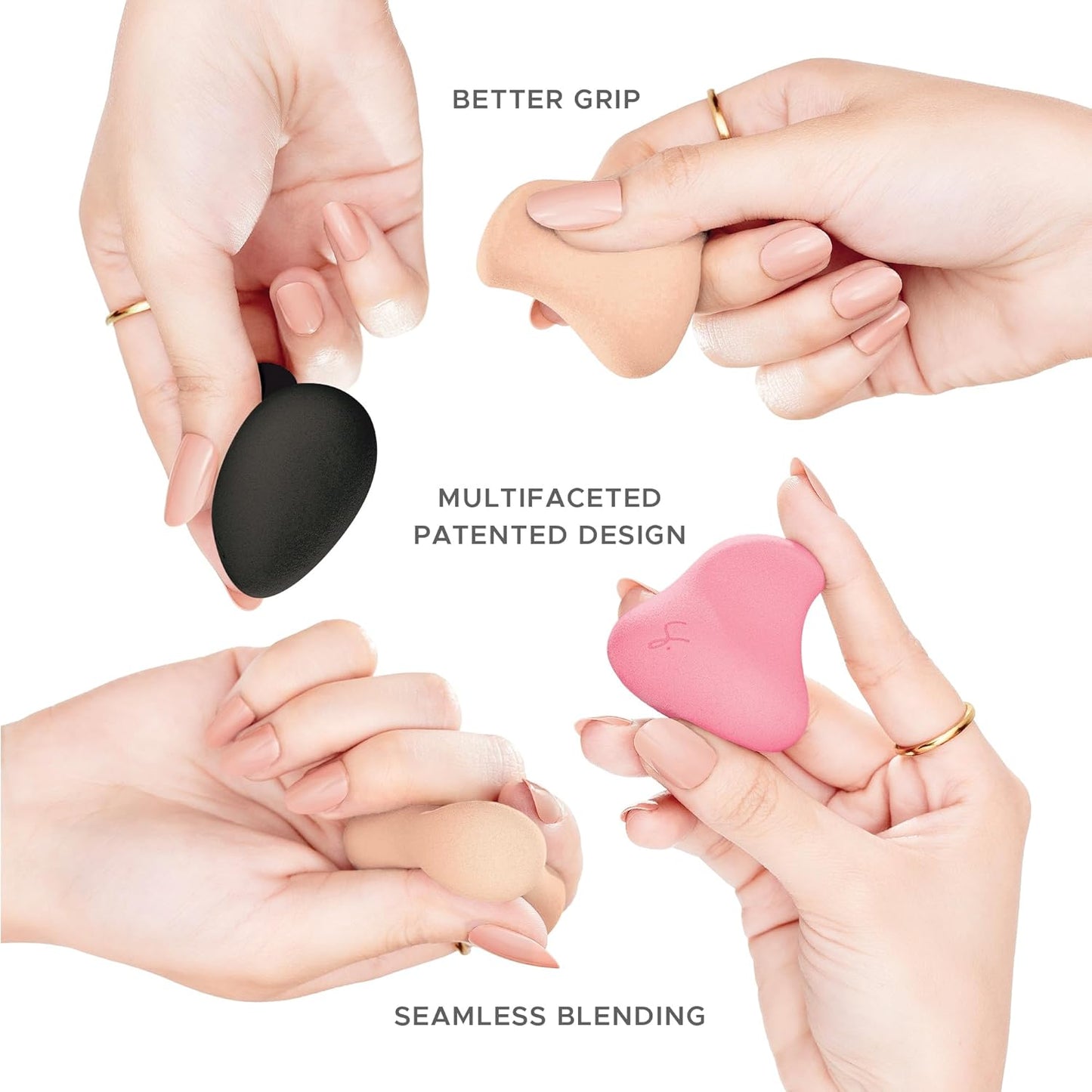 Original Beauty Blender Makeup Sponge Applicator for Powder, Cream & Liquid, Beauty Tools Puff, Streak Free Application, Vegan, Cruelty Free Made in USA, Mix Color Set-GlimoraGlow