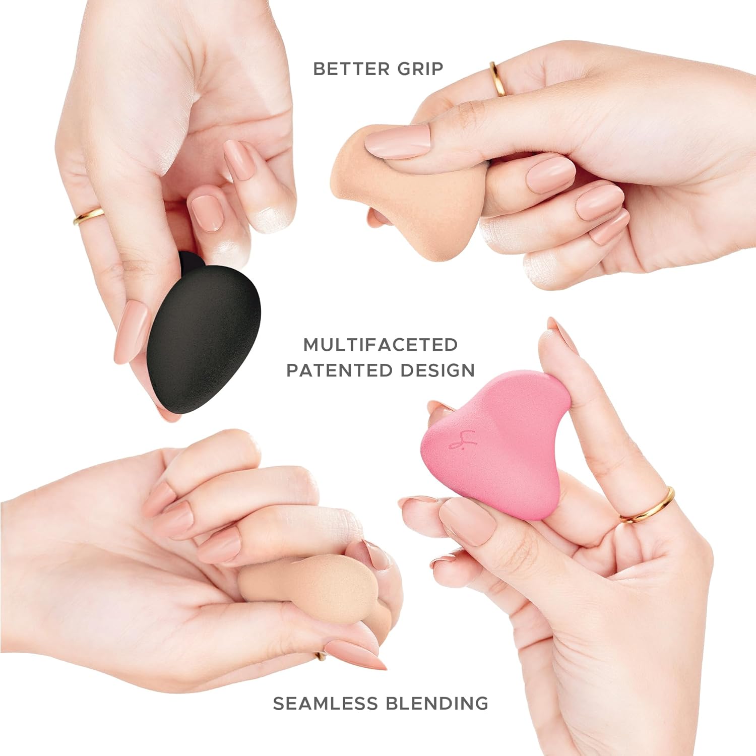 Original Beauty Blender Makeup Sponge Applicator for Powder, Cream & Liquid, Beauty Tools Puff, Streak Free Application, Vegan, Cruelty Free Made in USA, Mix Color Set-GlimoraGlow