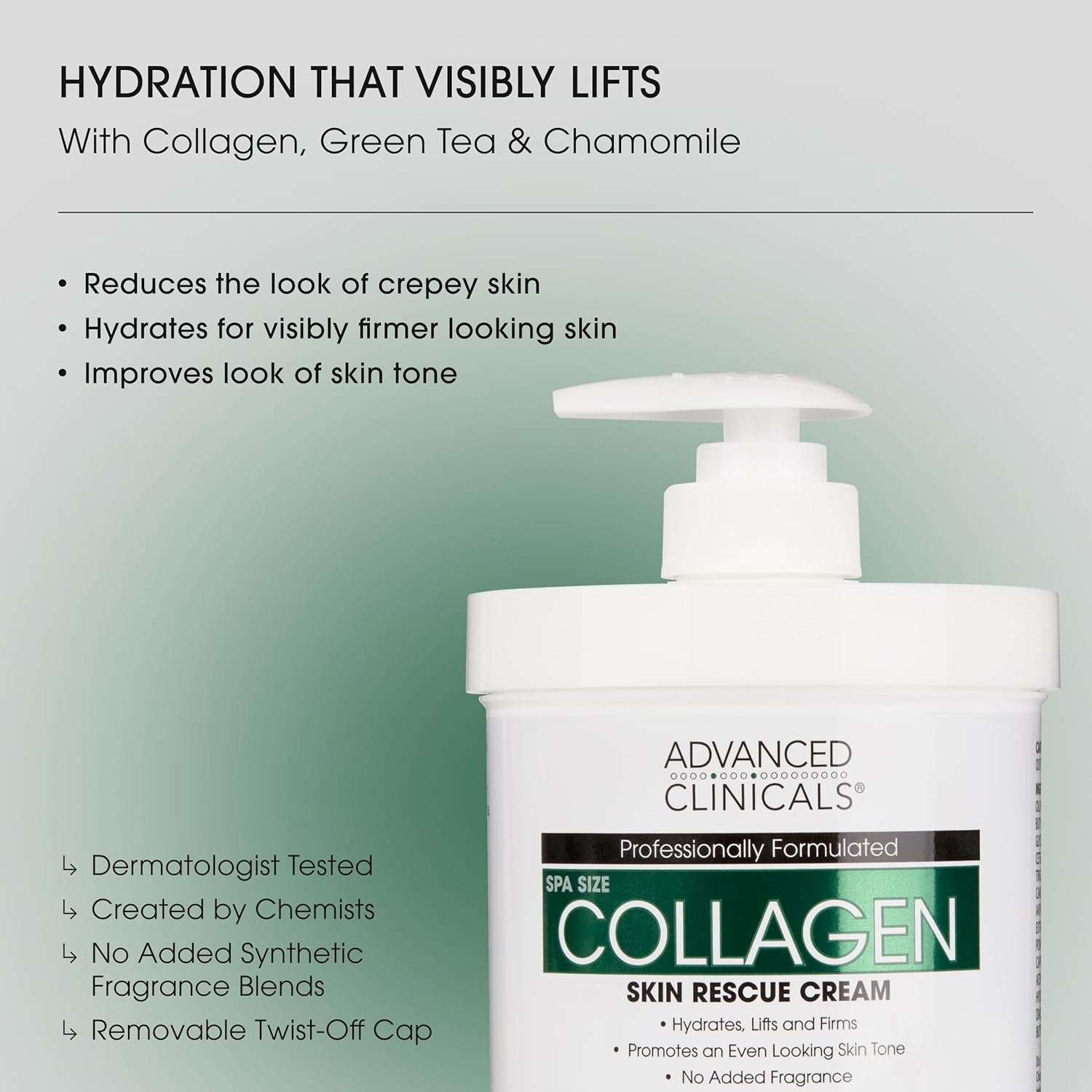 Advanced Clinicals Collagen Cream Body Lotion & Face Moisturizer W/Vitamin E | Skincare Moisturizing Collagen Lotion For Women, Men, Hand, & Neck Improves Look Of Crepey Skin & Uneven Dry Skin, 16Oz-GlimoraGlow