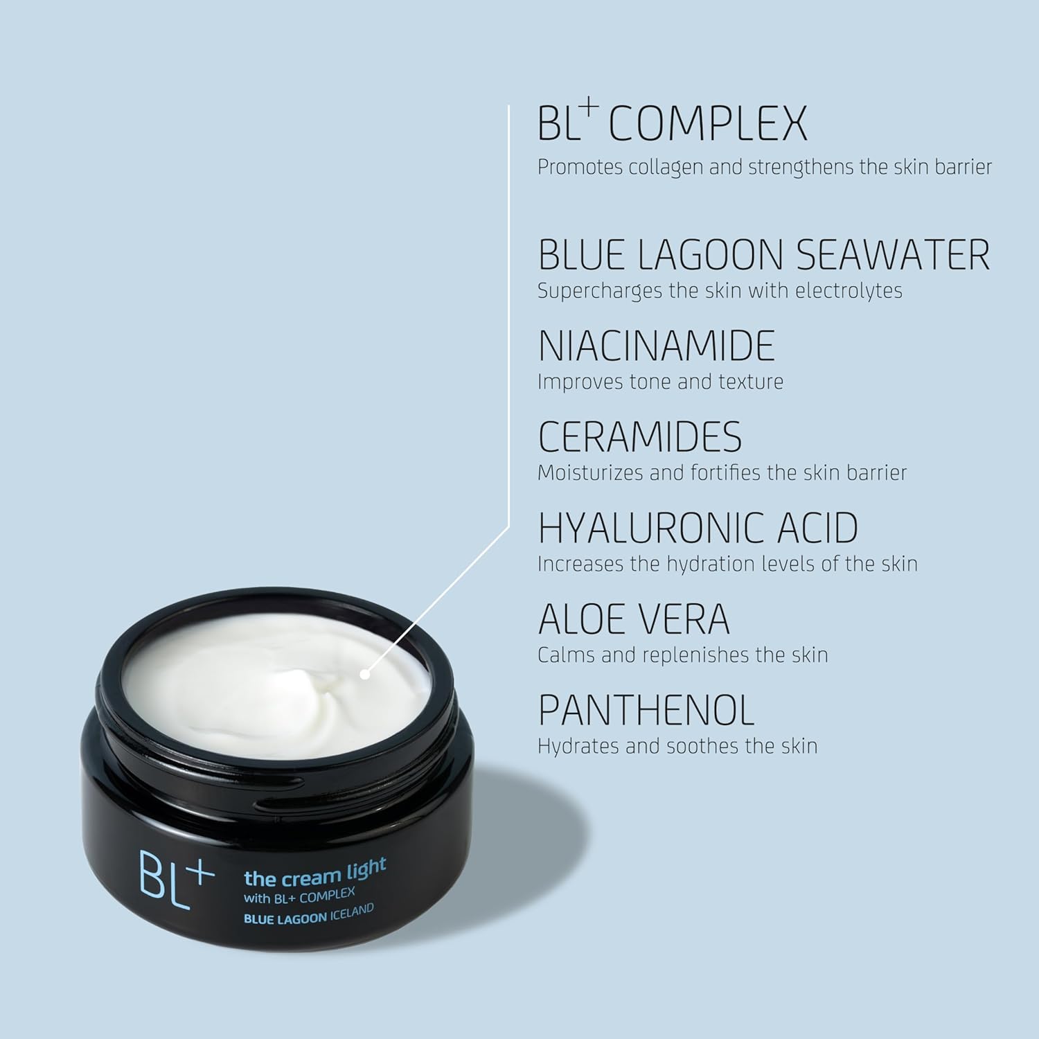 Blue Lagoon - BL+ The Cream Light Gel Moisturizer | Sustainable, Bioactive Luxury Skincare (Full Size, .5 oz | 15 ml)-GlimoraGlow