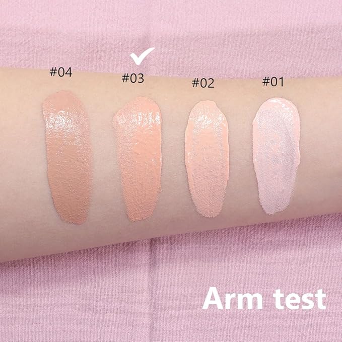 2 Pack Liquid Foundation Cream with Foundation Brush for Face Makeup,Durable Full Coverage Matte Concealer Make Up,Oil Control & Waterproof Base Primer -1 Fl.Oz (#03)-GlimoraGlow