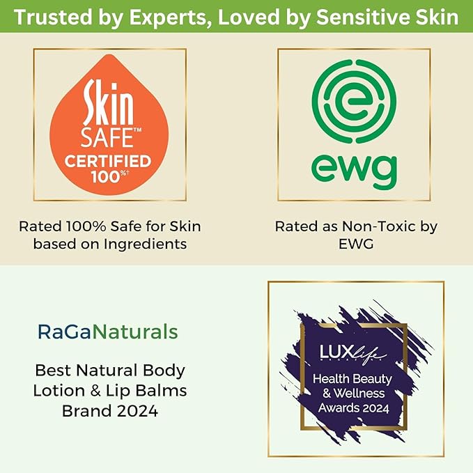 RaGaNaturals Natural Unscented Body Lotion for Dry, Sensitive Skin with Shea Butter, Avocado Oil & Vitamin E - Moisturizing, Fragrance Free Hand Lotion With Organic Essence -For Women, Men, Kids-16 Oz-GlimoraGlow