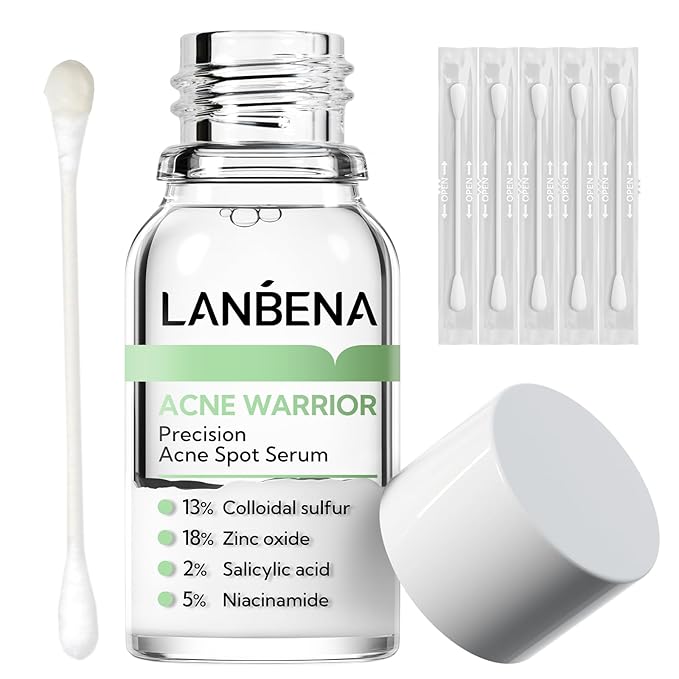 LANBENA Precision Acne Spot Serum, Acne Drying Lotion, Overnight Acne Treatment For Face, Dry Out Pimples, Blemishes, Zits And Clean Pores, 0.42 Fl Oz-GlimoraGlow