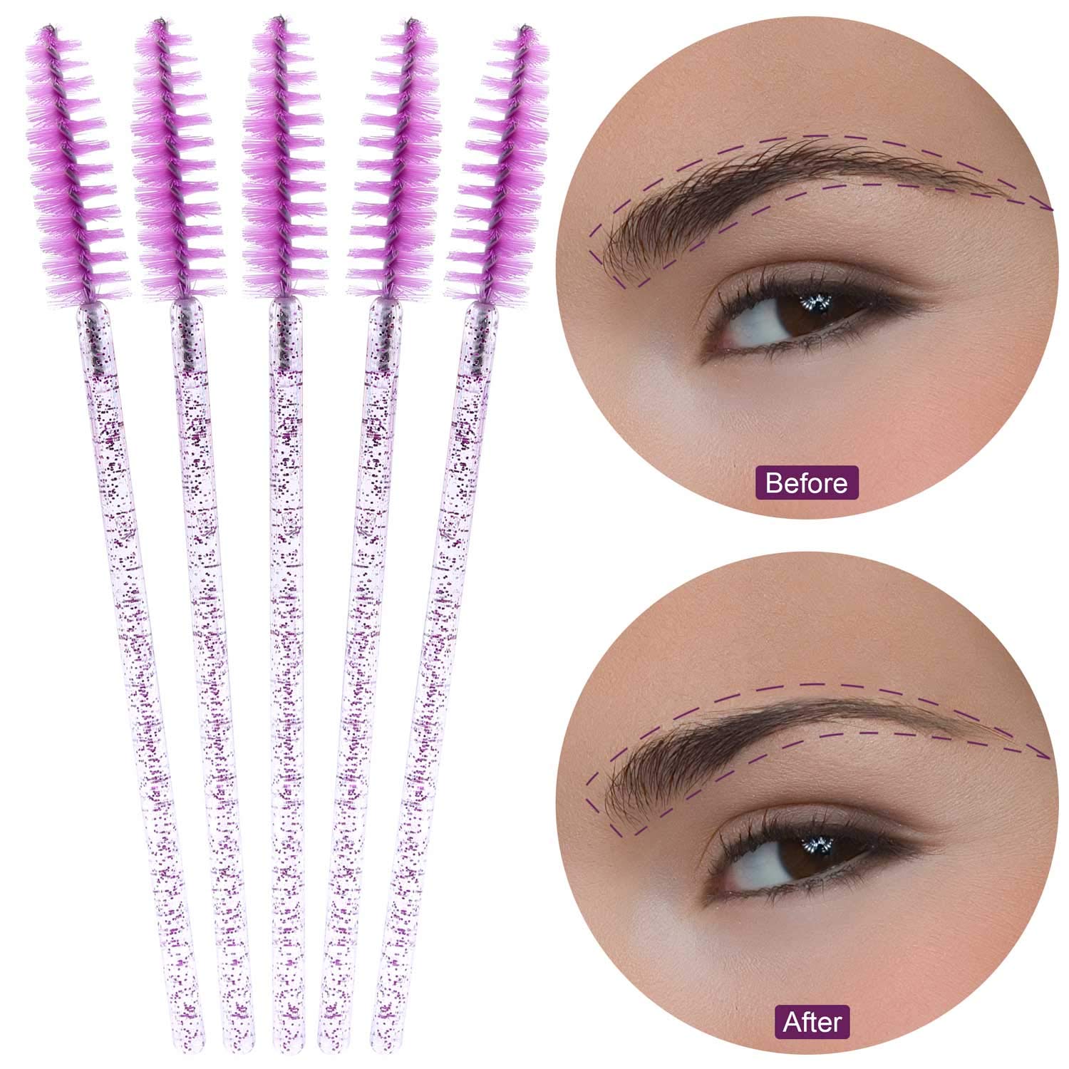 Tbestmax 1000 Disposable Mascara Wands Eyelash Brush Spoolies for Eyebrow Eye Lash Extension Colorful-GlimoraGlow