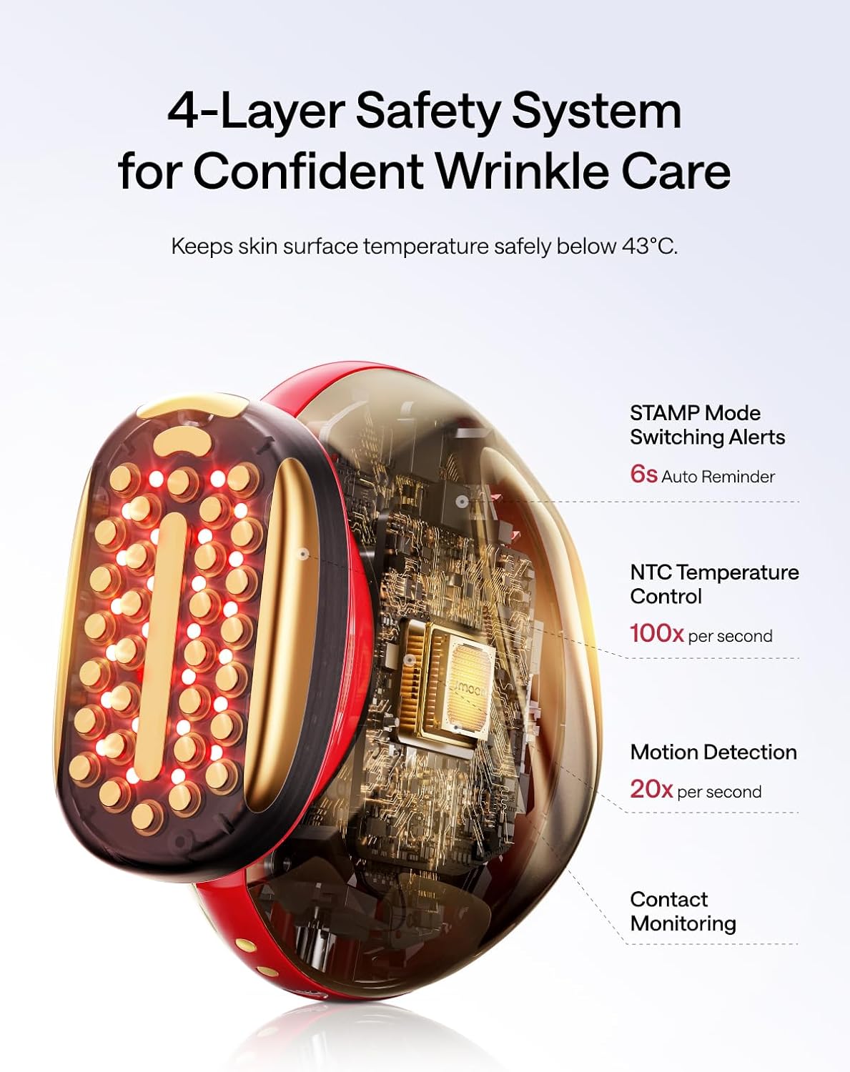 JMOON NouvelleSkin Facial Toning Device, FDA-Cleared Microcurrent Facial Device and Red Light Therapy for Face, 4 Modes & 5 Intensity Levels for Personalized Face Lift & Smoothing. M30U PR-GlimoraGlow