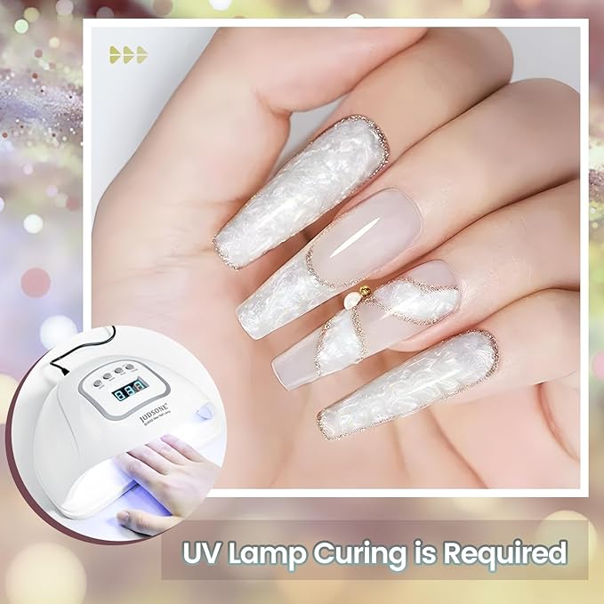 JODSONE 10ml Glitter Gel Nail Polish Set 6 Color Glitter Effect gel polish All Seasons Neutral Soak off LED Lamp Gel Manicure Set for Nail Art-GlimoraGlow