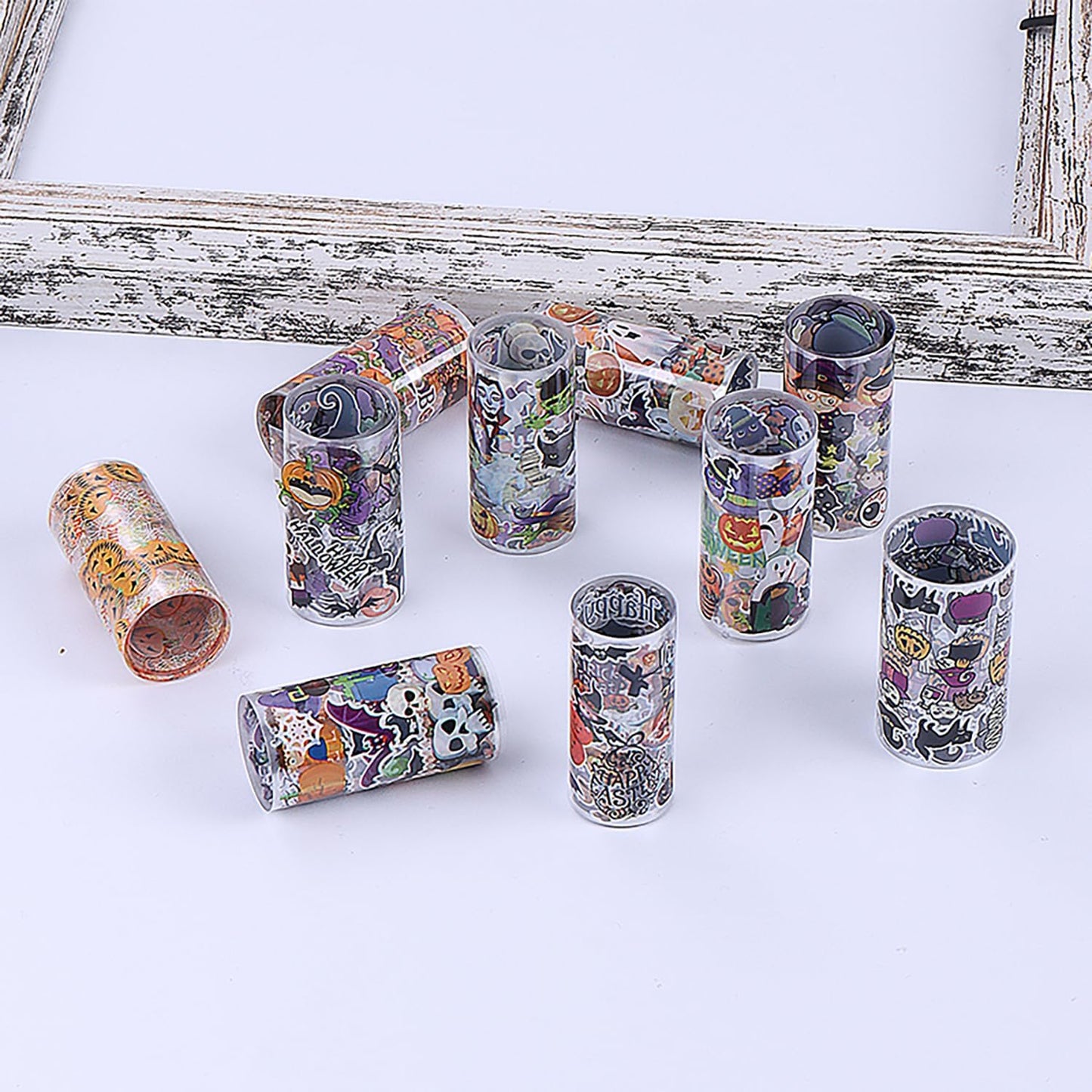 10 Rolls Halloween Nail Transfer Foil Stickers Set Halloween Theme Nail Art Foils Decals Cartoon Design Nail Foil Transfers Pumpkin Bat Ghost Skull Cat Nail Decorations for Women Manicure Supplies-GlimoraGlow