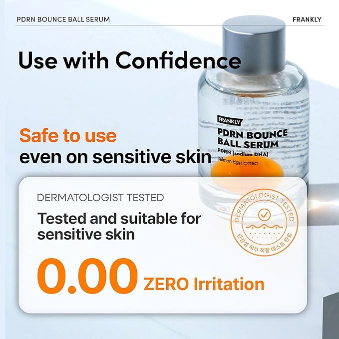 FRANKLY Salmon PDRN Bounce Ball Serum – PDRN Salmon DNA Serum for Plumping, Firming & Glass Skin | Glowing skin Booster | Lightweight, Non-Sticky Korean Skincare | 1.01 fl oz-GlimoraGlow