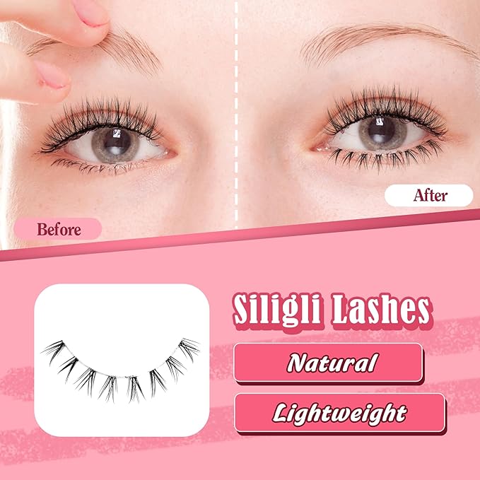 Lashes Natural Bottom Lashes 9mm Lower Strip Lashes Extention False Eyelashes Natural Look Wispy Bottom Eyelashes Fake Lashes Pack 7 Pairs-GlimoraGlow