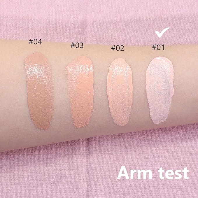 2 Pack Liquid Foundation Cream with Foundation Brush for Face Makeup,Durable Full Coverage Matte Concealer Make Up,Oil Control & Waterproof Base Primer -1 Fl.Oz (#01)-GlimoraGlow