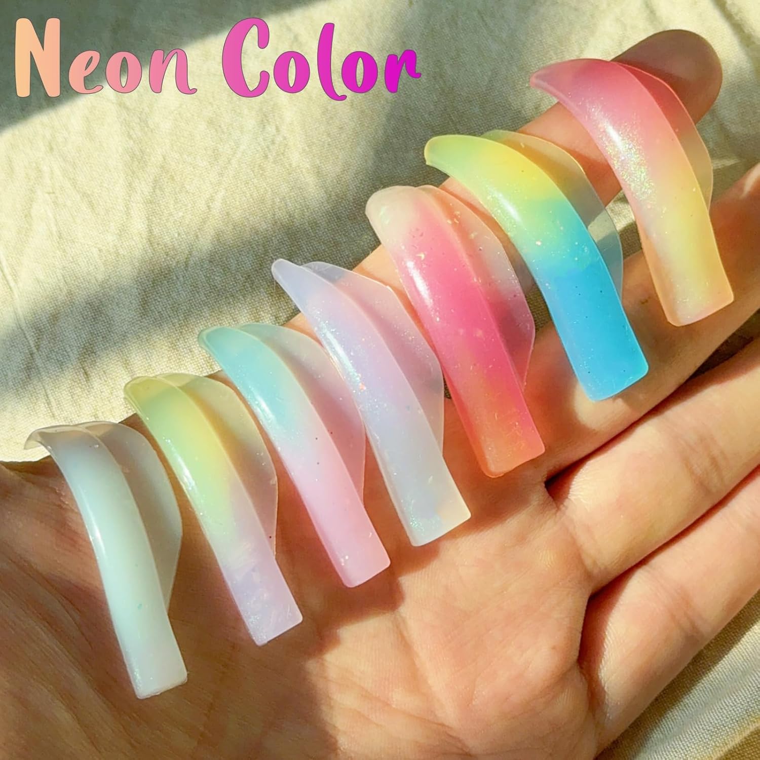 Eyelash Perm Pads 2025 New Gradient Color Silicone Lash Lift Rods Eyelash Perm Silicone Pads 8 Sizes 16 Piece Reusable Soft Lash Lift Pads Shield for Different Length Eyelashes Perfect Lifting-GlimoraGlow