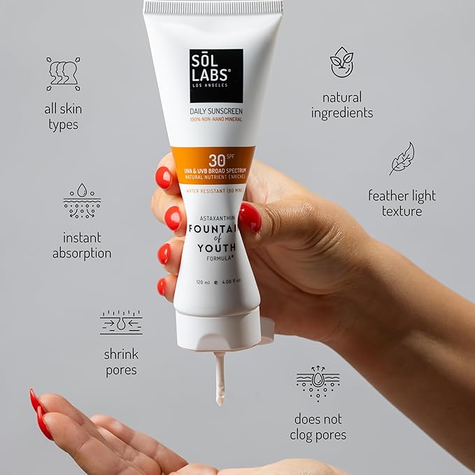 Natural Mineral Sun Screen SPF 30 for Face & Body – Lightweight, Hydrating & Moisturizing Sunscreen – Daily Sunscreen Moisturizer, No White Cast Zinc Oxide, Reef-Safe Korean Skin Care-GlimoraGlow