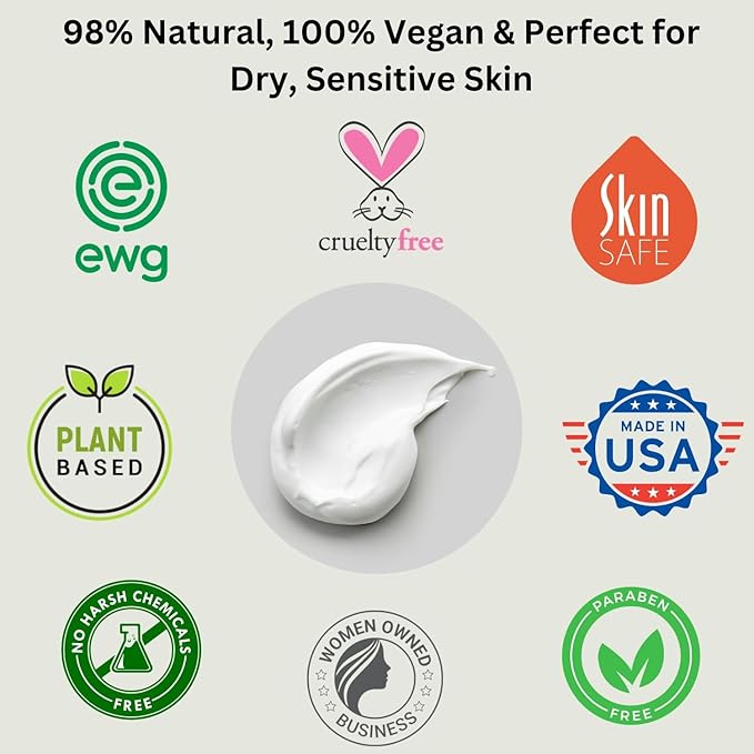 RaGaNaturals Natural Unscented Body Lotion for Dry, Sensitive Skin with Shea Butter, Avocado Oil & Vitamin E - Moisturizing, Fragrance Free Hand Lotion With Organic Essence -For Women, Men, Kids-16 Oz-GlimoraGlow