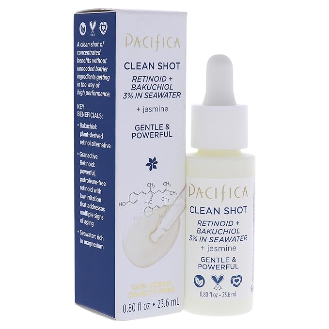 Pacifica Clean Shot Retinoid and Bakuchiol 3 Percent In Seawater Unisex 0.8 oz-GlimoraGlow