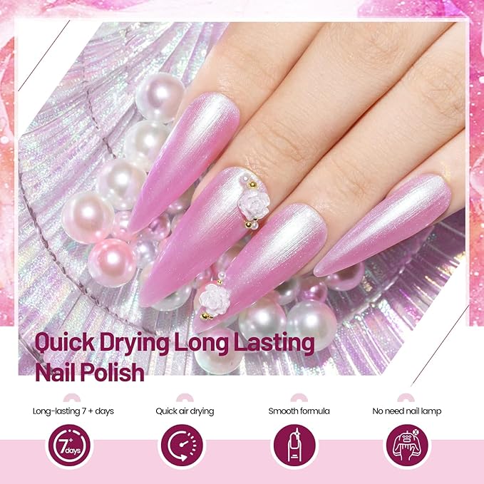 10ml 6 Colors Red Glitter Nail Polish Set Glitter Rose Red Pink Deep Purple Series Nail Polish Gifts for Women-GlimoraGlow