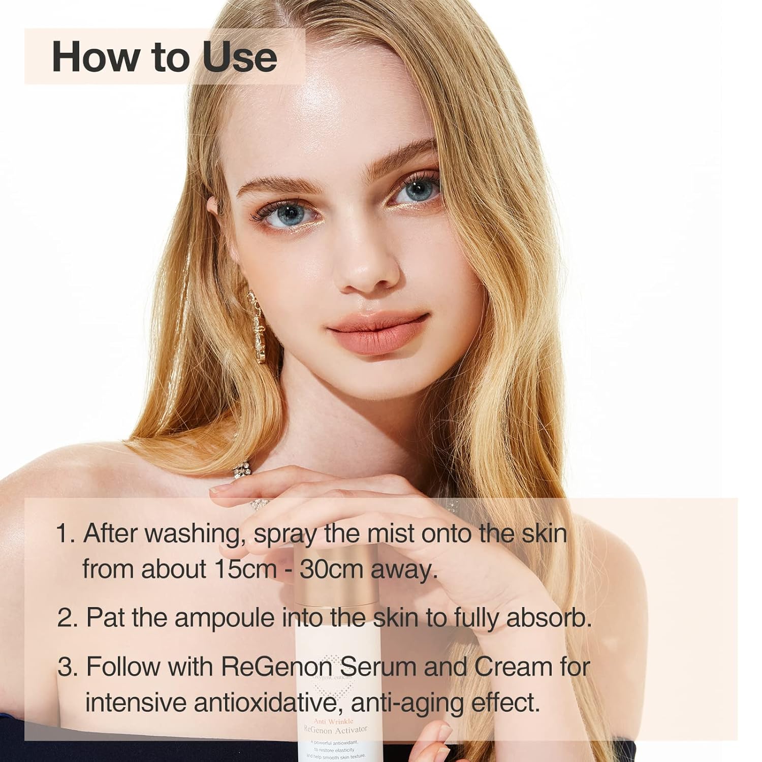 ReGenon Activator – Antioxidant Ampoule Mist with Camellia Flower Water, Oat Seed Extract, Lecithin & Oxygen, Hydrating & Brightening Toner Mist. 3.38 fl.oz (100ml)-GlimoraGlow