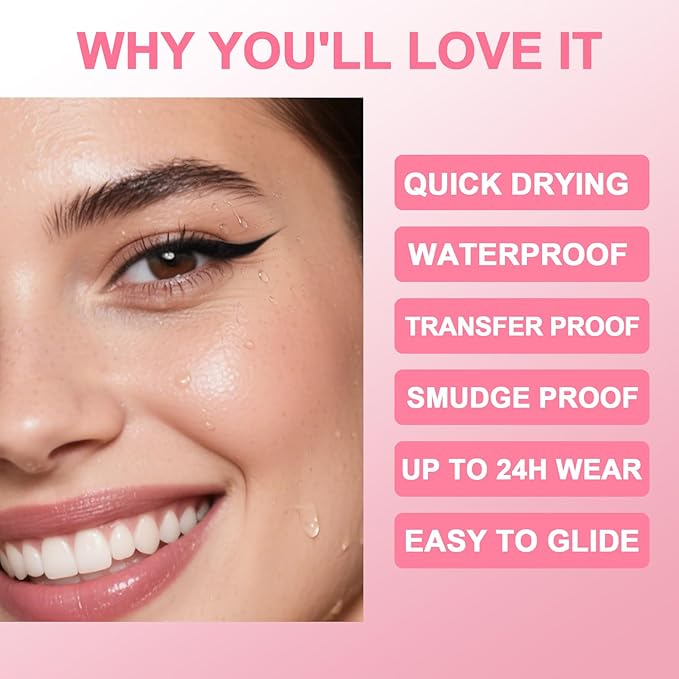 iMethod Liquid Eyeliner - Waterproof Eyeliner 2-in-1 Dual-Ended Eye Liner with Precise Brush-Tip and Thick Tip, Black Liquid Liner Pen, Matte Finish, Long Lasting, Smudge-proof, Transfer-proof-GlimoraGlow