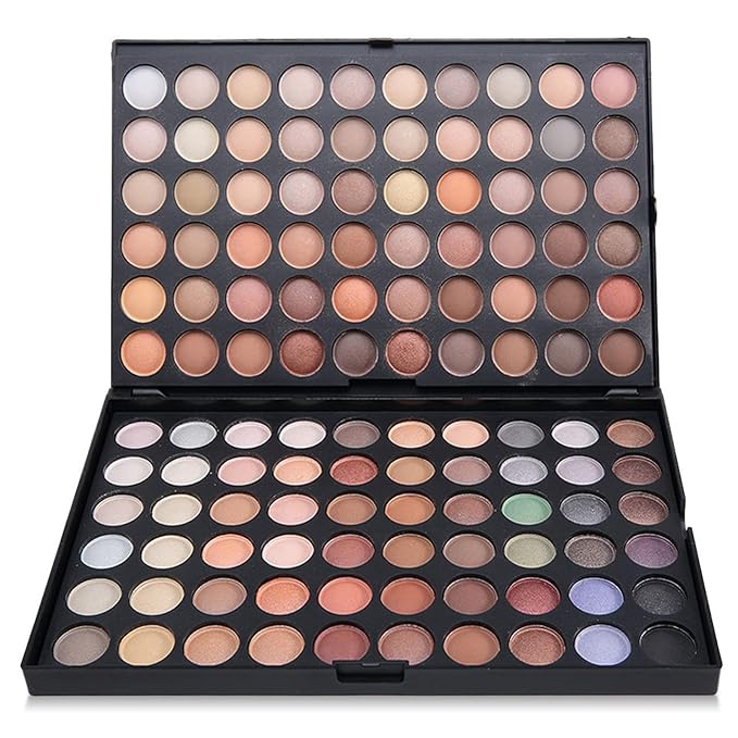 120 Nude Eyeshadow Palette, Beauty Makeup Palette Multicolor Combinable Highly Pigmented Warm Color Cosmetic Sweatproof Matte Pearl Shimmer Makeup Shadow Palette Professional for Women #4-GlimoraGlow