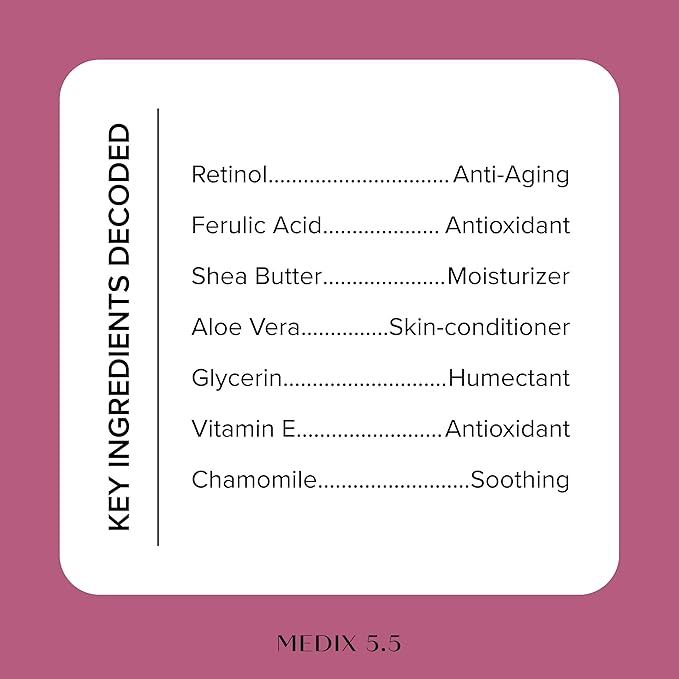 Medix 5.5 Retinol Body Lotion + Hyaluronic Acid Cream, Moisturizer Body & Face Lotion Set | Hydrating + Firming Lotion For Stretch Marks, Wrinkles, & Crepey Skin | Skin Care Products, 2pc Set-GlimoraGlow