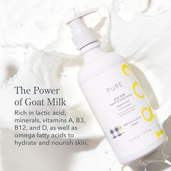 Beekman 1802 Goat Milk Lotion - Hydrates, & Softens Dry Skin, Body and Hand Lotion - With Shea Butter & Jojoba Oil - Lightweight, Non-Greasy, Cruelty-Free-GlimoraGlow