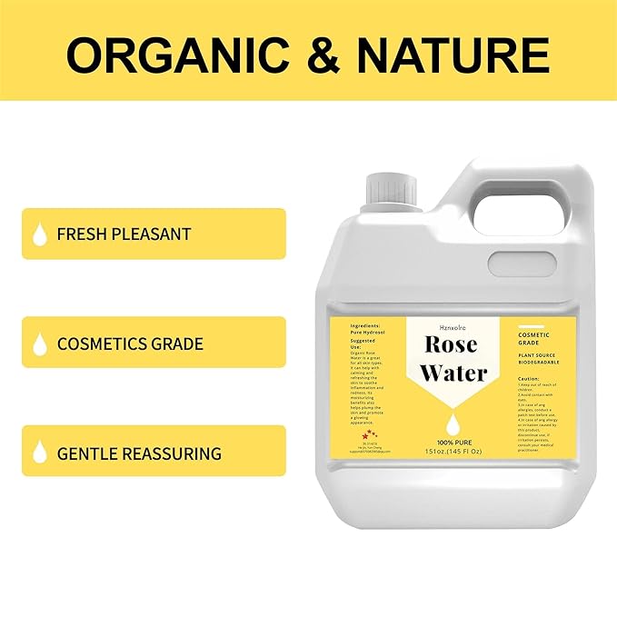 145 fl oz Rose Hydrosol for Face Hydrating Mist Hydration, 100% Pure Rose Water, Cleanses & Softens Skin, Promotes Healthy Skin Cell, Suitable for All Skin Types-GlimoraGlow
