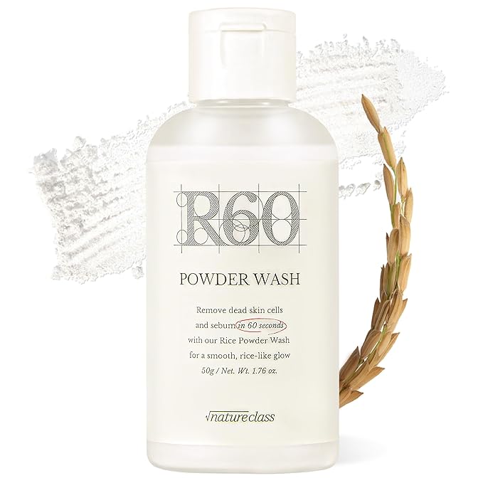 R60 Rice Enzyme Powder Face Wash Cleanser – Exfoliating, Deep Cleansing, Removes Pore Impurities for Soft Radiant Skin, Korean Skincare1.76oz-GlimoraGlow
