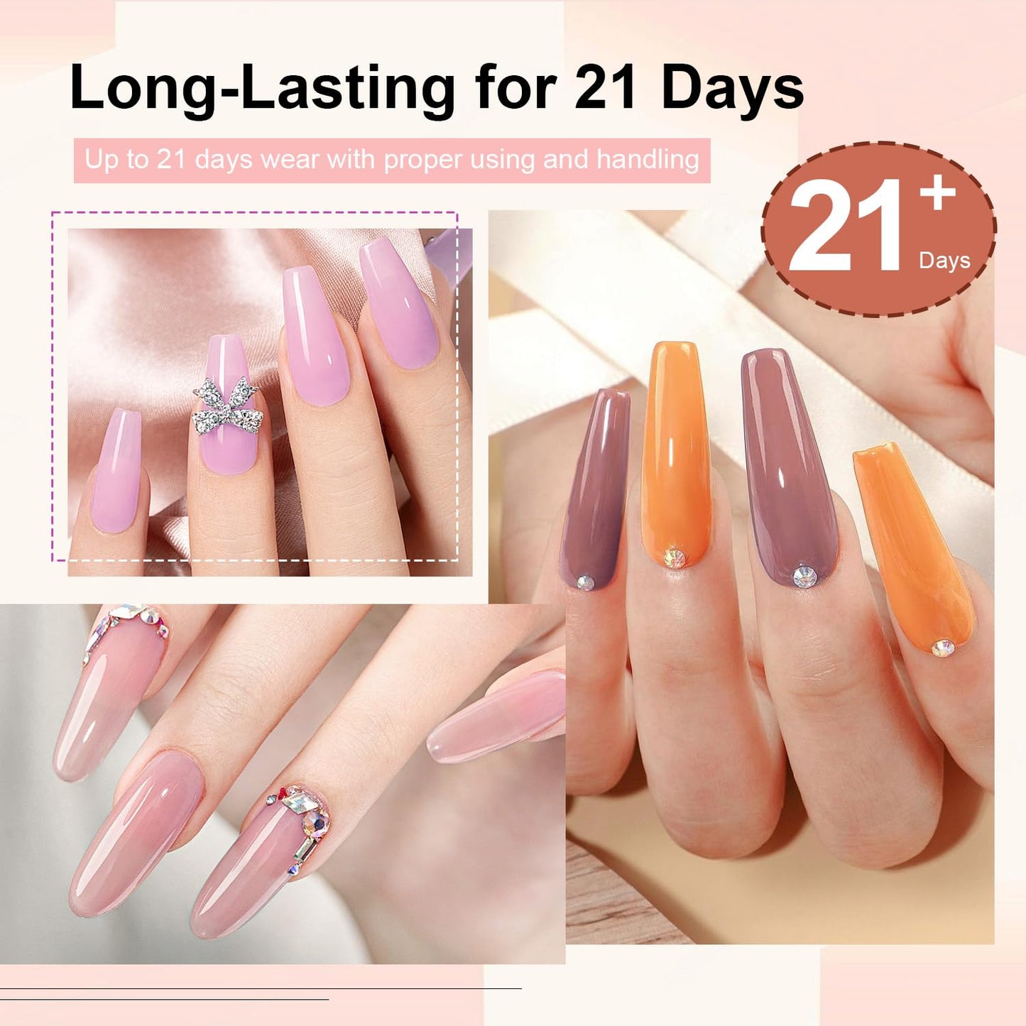 JODSONE 36 Pieces Easy to Apply Gel Nail Polish Kit with U V Light Base Coat Top Matte Glitter Gel Polish for Salon and Home Use-GlimoraGlow