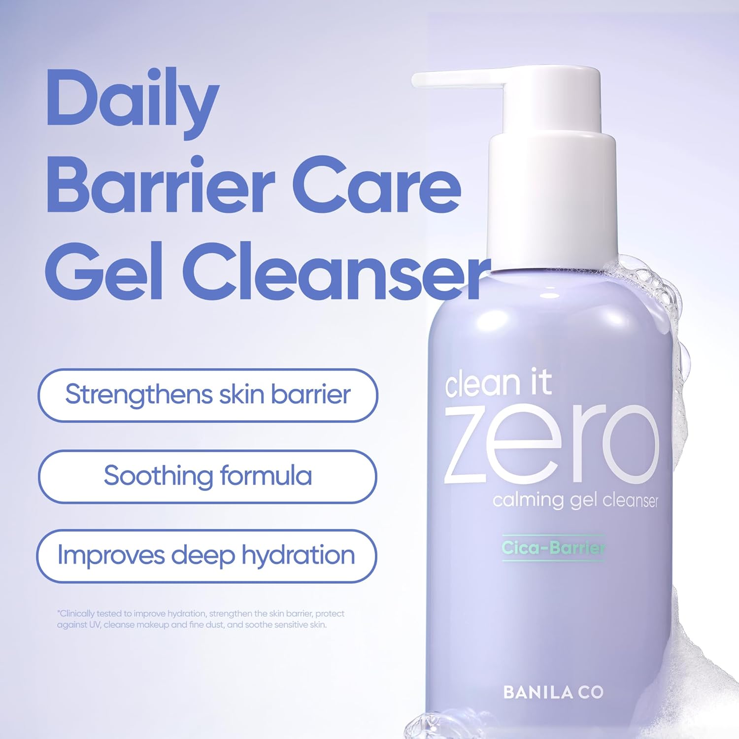 BANILA CO Clean It Zero Calming Gel Cleanser | Cica & Amino Acid Complex for Gentle Hydration | Vegan & Hypoallergenic | Korean Facial Cleanser for Sensitive Skin (200ml / 6.76 fl oz)-GlimoraGlow