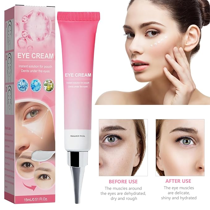 Instant Under Eye Cream, Ream For Eye Bags, Moisturizing Eye Cream, Anti-Wrinkle Eye, Brightening Eyes Tightener Cream, Helps To Instantly Reduce The Puffy Eye Look（2pcs）-GlimoraGlow