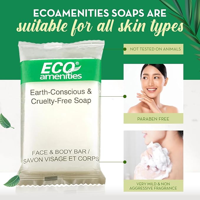 ECO amenities Travel Size Bar Soap - 400 PACK, 0.5 oz Mini Soap Bars, Hotel Soap Bars, Travel Size Toiletries - Individually Wrapped Bulk Soap Bar, Small Hotel Soaps for BNBs, VRBO, Inns and Hotels-GlimoraGlow