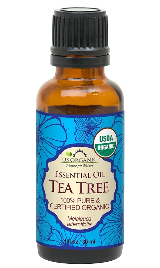 US Organic 100% Pure Tea Tree Essential Oil, Steam Distilled, USDA Certified Organic, for Hair, Skin, Scalp, Foot, Toenails, and More. Sourced from South Africa, Undiluted, Non-GMO (30 ml)-GlimoraGlow