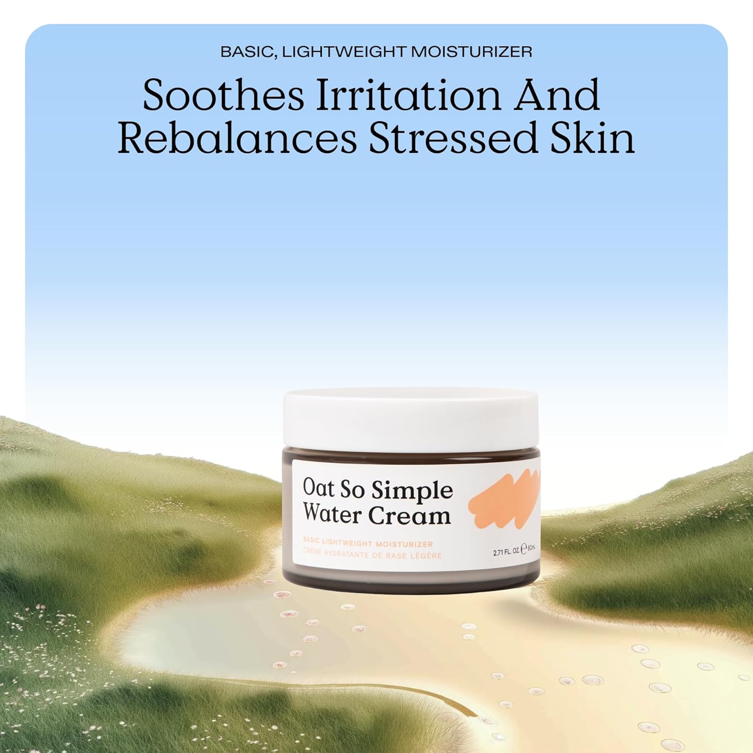 KraveBeauty Oat So Simple Water Cream, Enriched With Oat & Squalane To Soothe & Lock In Moisture, Everyday Moisturizer, For All Skin Types, Vegan & Cruelty Free, 2.7 fl oz-GlimoraGlow