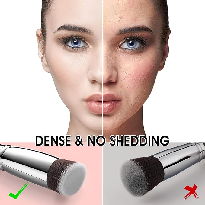 Flat Top Kabuki Foundation Brush, EIGSHOW Premium Makeup Brush for Liquid, Cream, and Powder - Blending, Buffing, Stippling, Flawless Application (F624)-GlimoraGlow